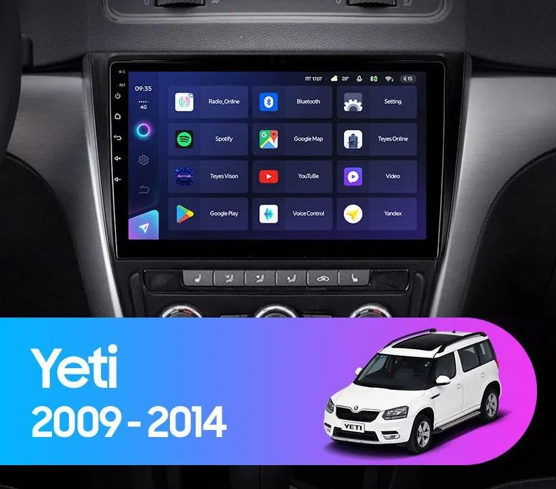 Car Dealz 10.2" Android 12.0 For Skoda Yeti 5L 2009-2014 In Dash Plus OEM Fascia