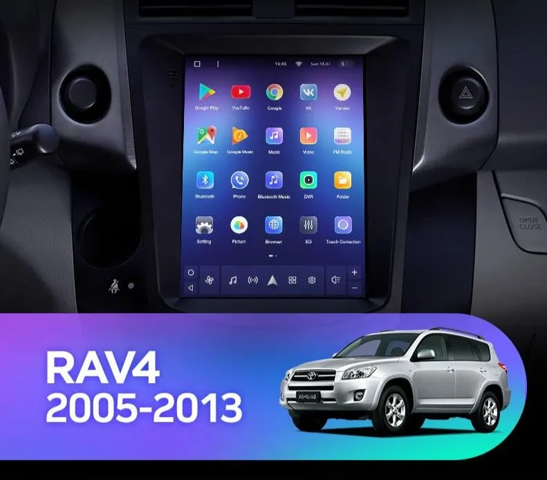 Car Dealz 11" Android 12.0 For Toyota RAV4 3 XA30 2005 - 2013 Tesla Vertical Screen In Dash Plus OEM Fascia