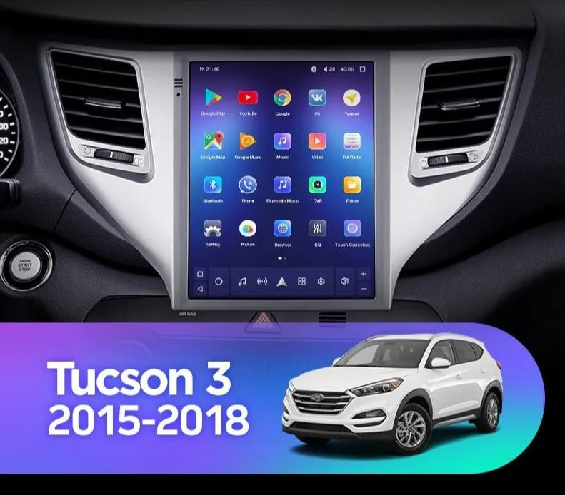 Car Dealz 11" Android 12.0 Hyundai Tucson 3 Tesla Screen 2015 - 2018 Head Unit In Dash Plus OEM Fascia