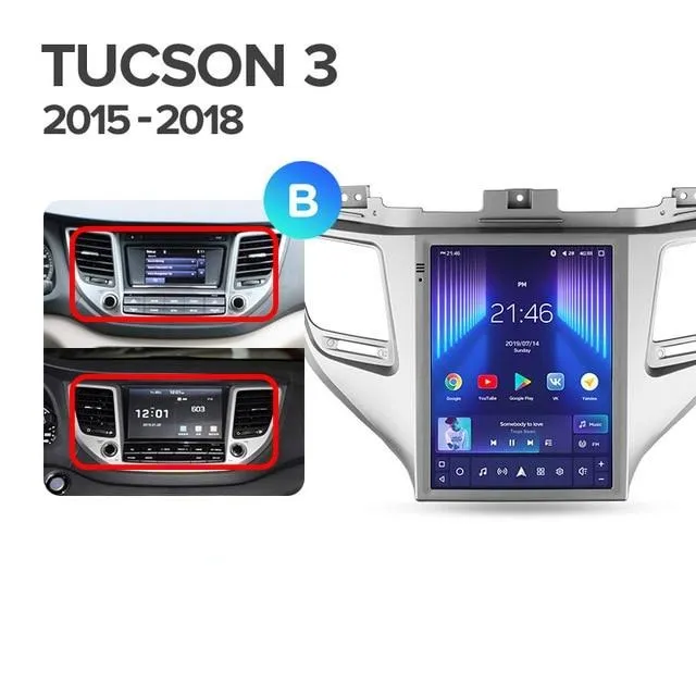 Car Dealz 11" Android 12.0 Hyundai Tucson 3 Tesla Screen 2015 - 2018 Head Unit In Dash Plus OEM Fascia
