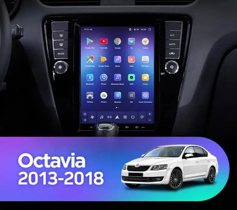 Car Dealz 11" Android 12.0 Skoda Octavia 3 A7 Tesla style 2013-2018 with CAM In Dash Plus OEM Fascia