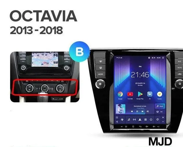 Car Dealz 11" Android 12.0 Skoda Octavia 3 A7 Tesla style 2013-2018 with CAM In Dash Plus OEM Fascia