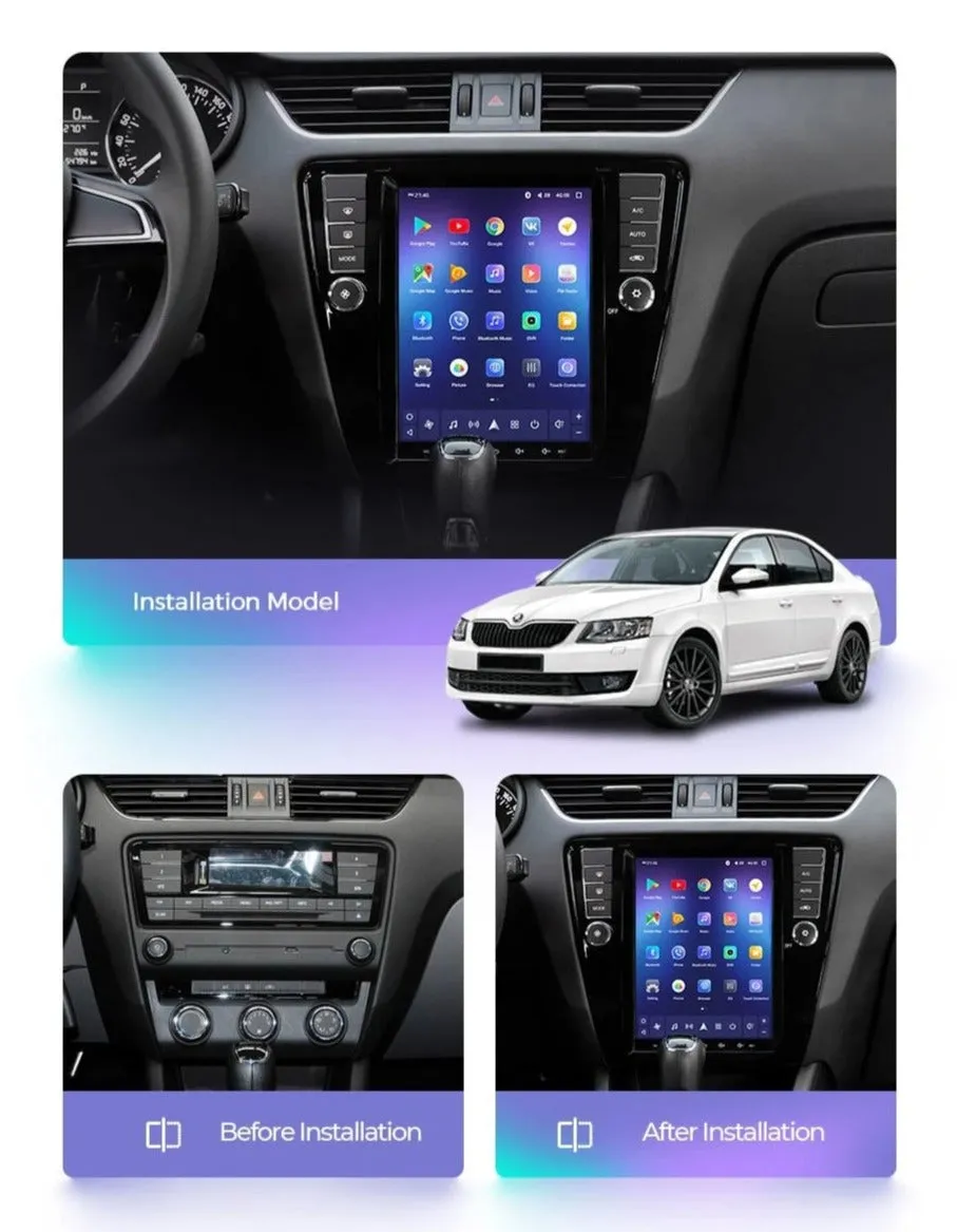 Car Dealz 11" Android 12.0 Skoda Octavia 3 A7 Tesla style 2013-2018 with CAM In Dash Plus OEM Fascia