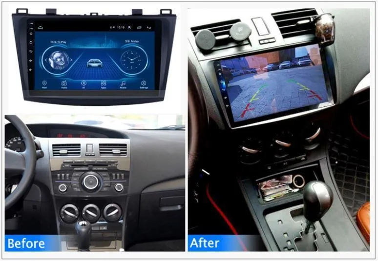 Car Dealz 9" Android 10.0 For Mazda 3 2006-2012 w CAM In Dash Plus OEM Fascia
