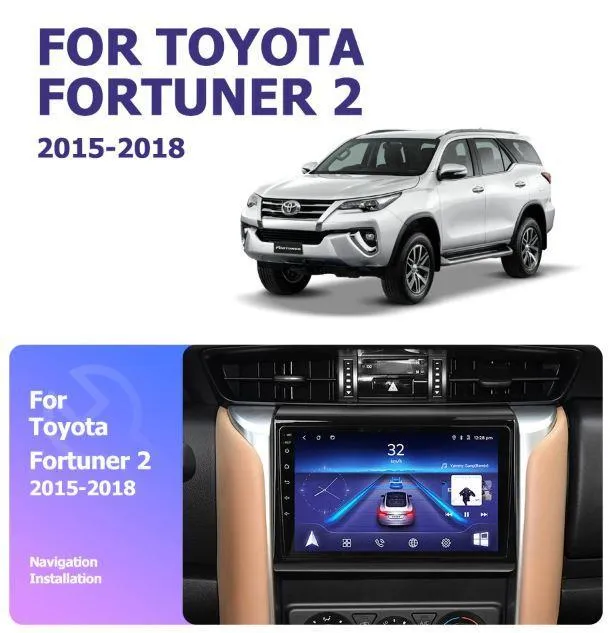 Car Dealz 9" Android 10.0 Toyota Fortuner 2 2015-2018 In Dash Plus OEM Fascia