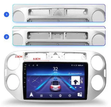 Car Dealz 9" Android 10.0 Volkswagen VW Tiguan 1 NF 2006-2017 In Dash Plus OEM Fascia