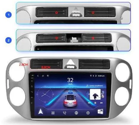 Car Dealz 9" Android 10.0 Volkswagen VW Tiguan 1 NF 2006-2017 In Dash Plus OEM Fascia