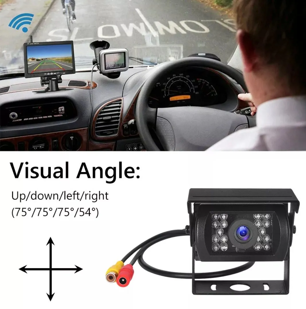 Car Dealz Dual Wired Truck Heavy Duty Rear View Camera with Monitor