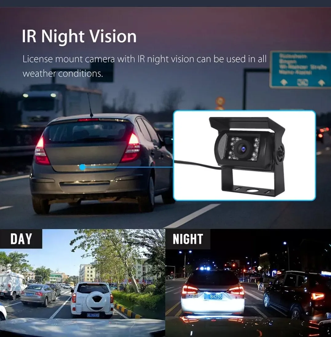 Car Dealz Dual Wired Truck Heavy Duty Rear View Camera with Monitor