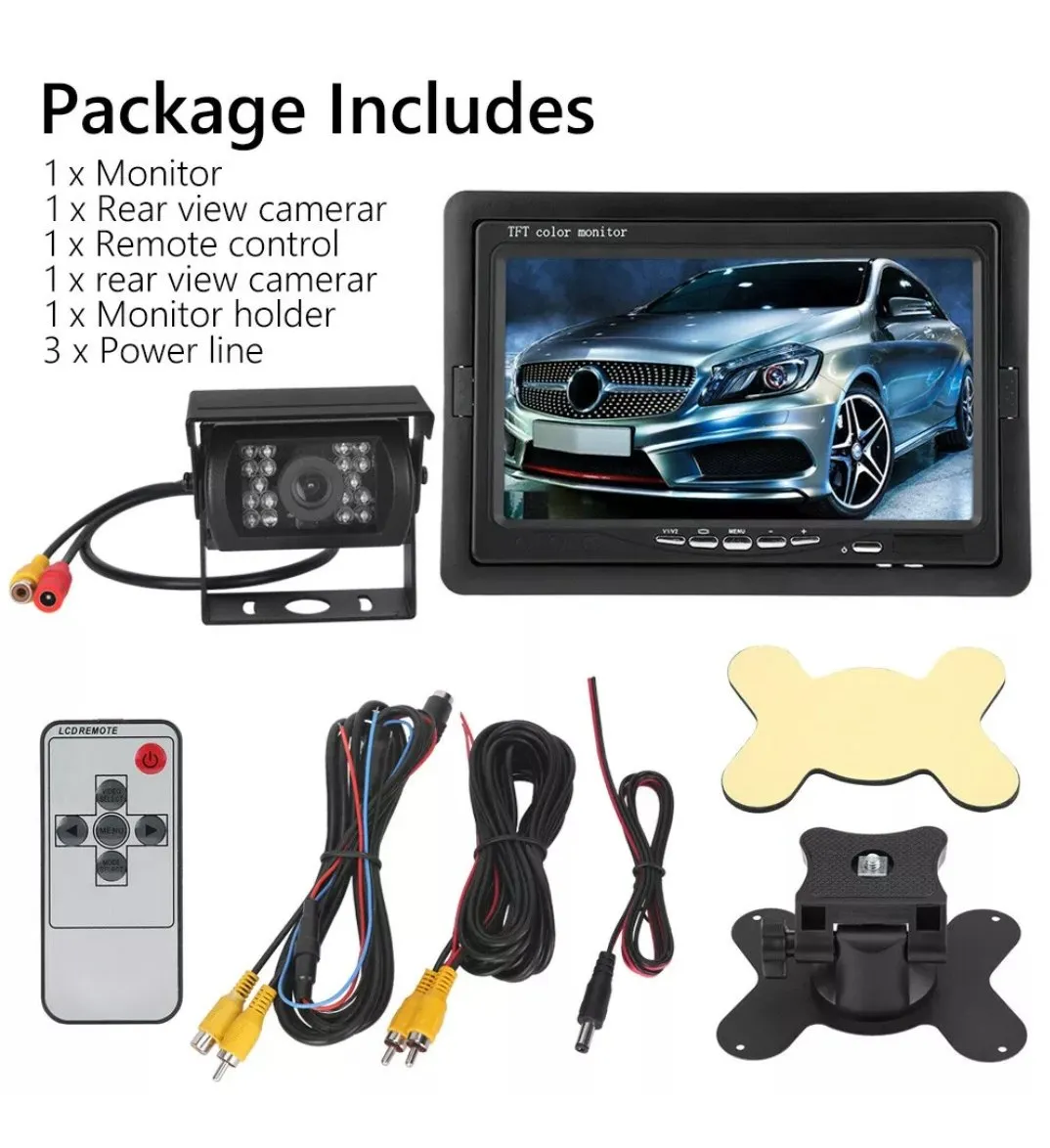 Car Dealz Dual Wired Truck Heavy Duty Rear View Camera with Monitor