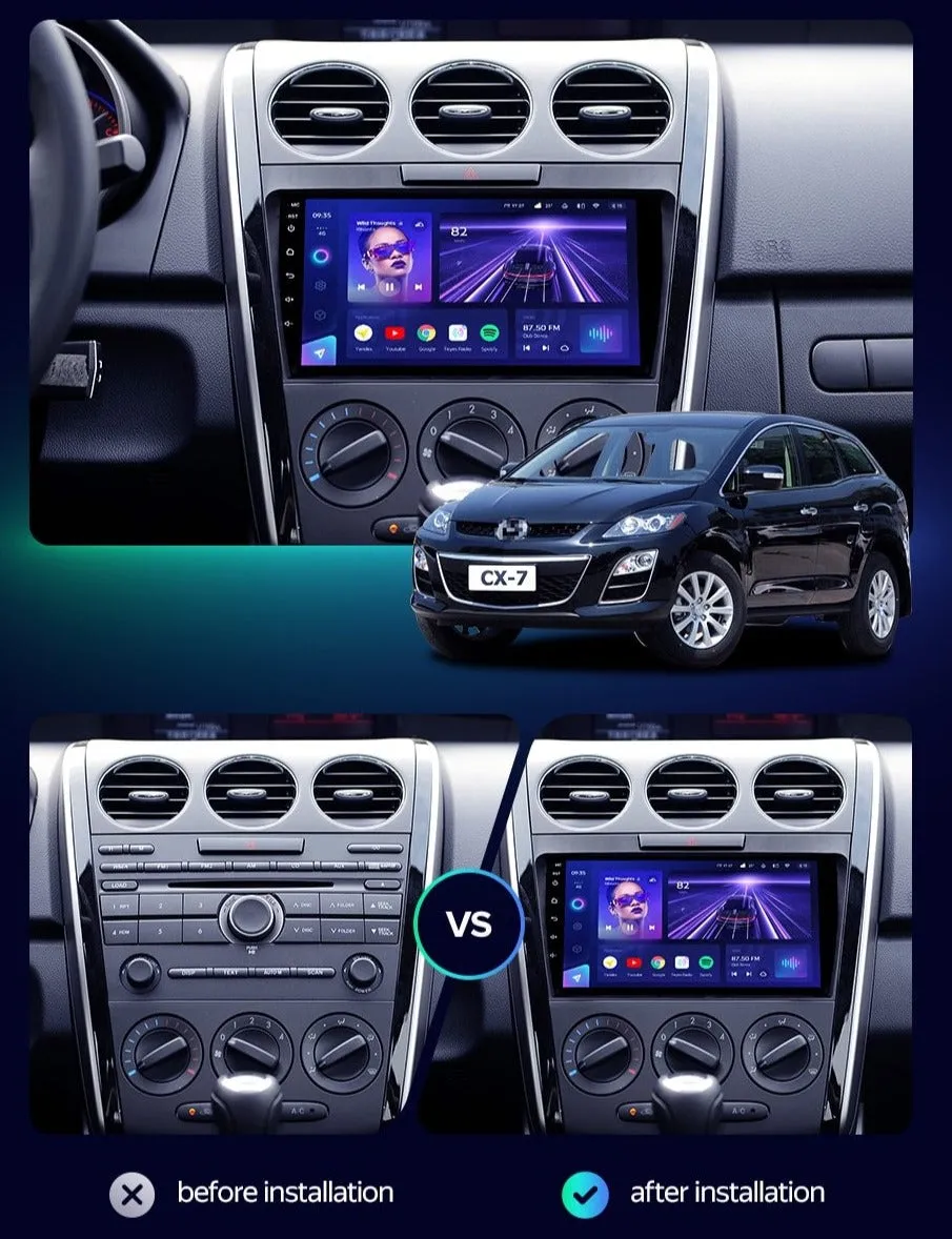 Car Dealz Elite 4G Data Model 10.2" Android 12.0 For Mazda CX7 CX-7 CX 7 ER 2009 - 2012 In Dash Plus OEM Fascia