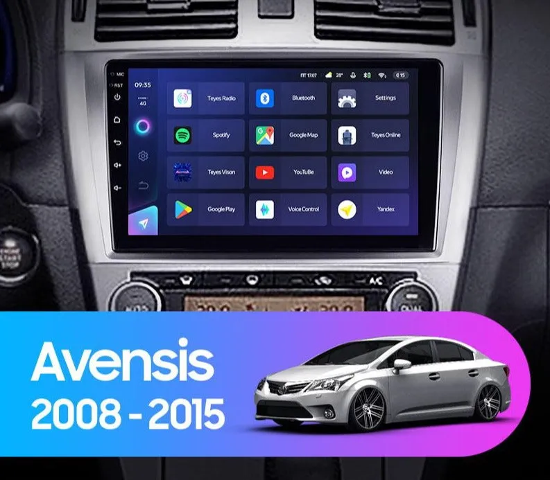 Car Dealz Elite 4G Data Model 10.2" Android 12.0 For Toyota Avensis 3 2008 - 2015 In Dash Plus OEM Fascia