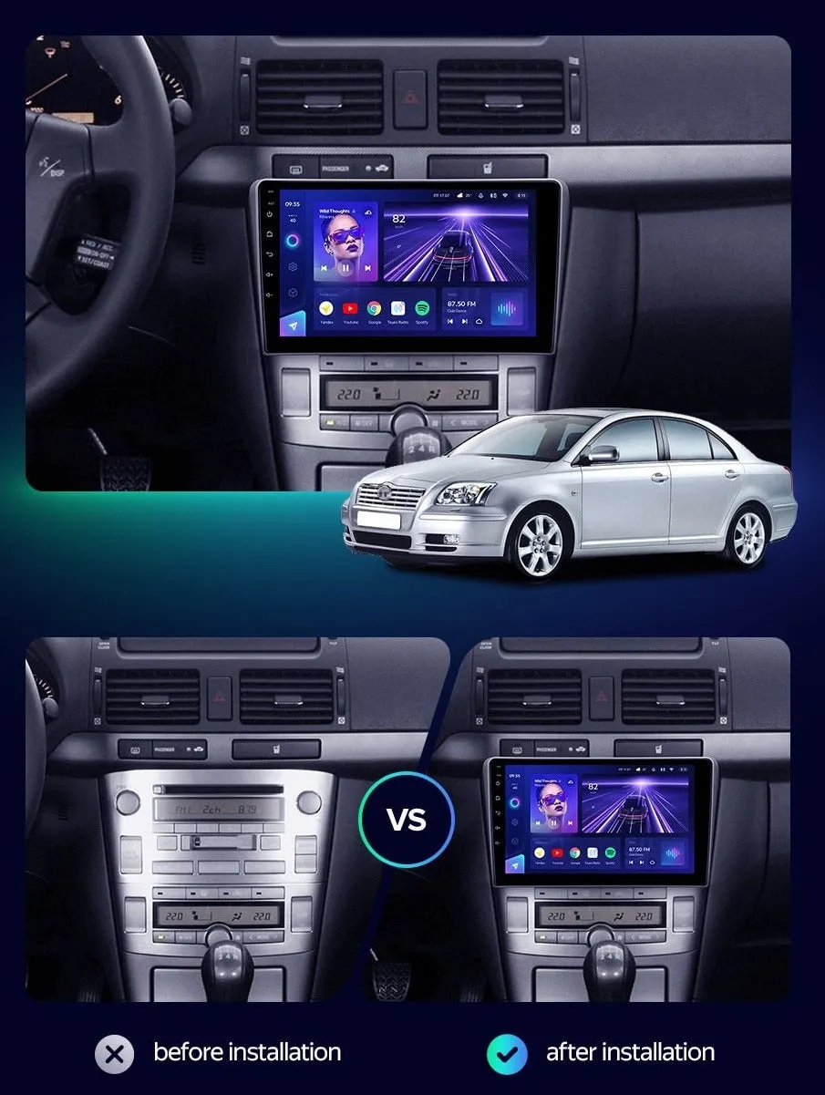 Car Dealz Elite 4G Data Model 10.2" Android 12.0 For Toyota Avensis T250 2 II 2003 - 2009 In Dash Plus OEM Fascia