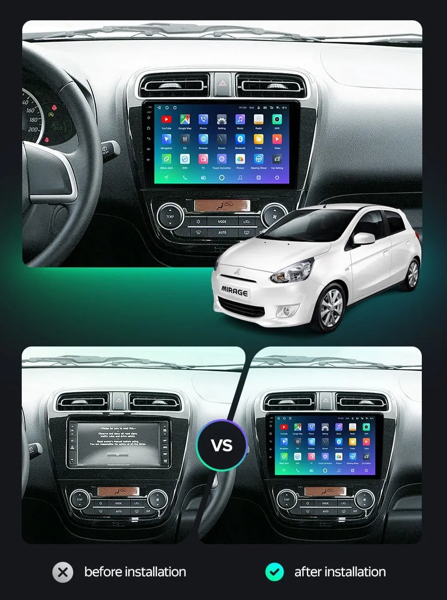Car Dealz Premium Advanced 4G Data Model 10.2" Android 12.0 For Mitsubishi Mirage 6 2012 - 2018
