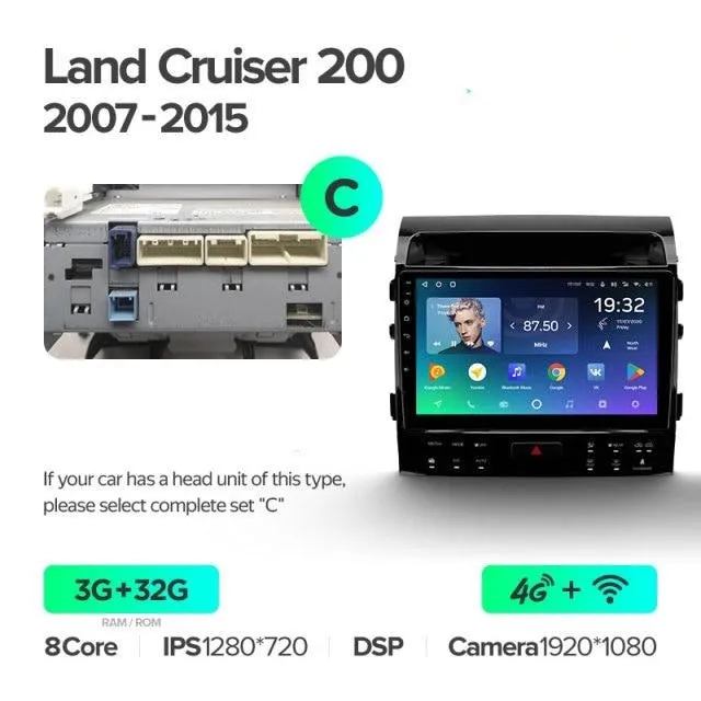 Car Dealz Premium Advanced 4G Data Model 10.2" Android 12.0 For Toyota Land Cruiser 11 200 2007 - 2015