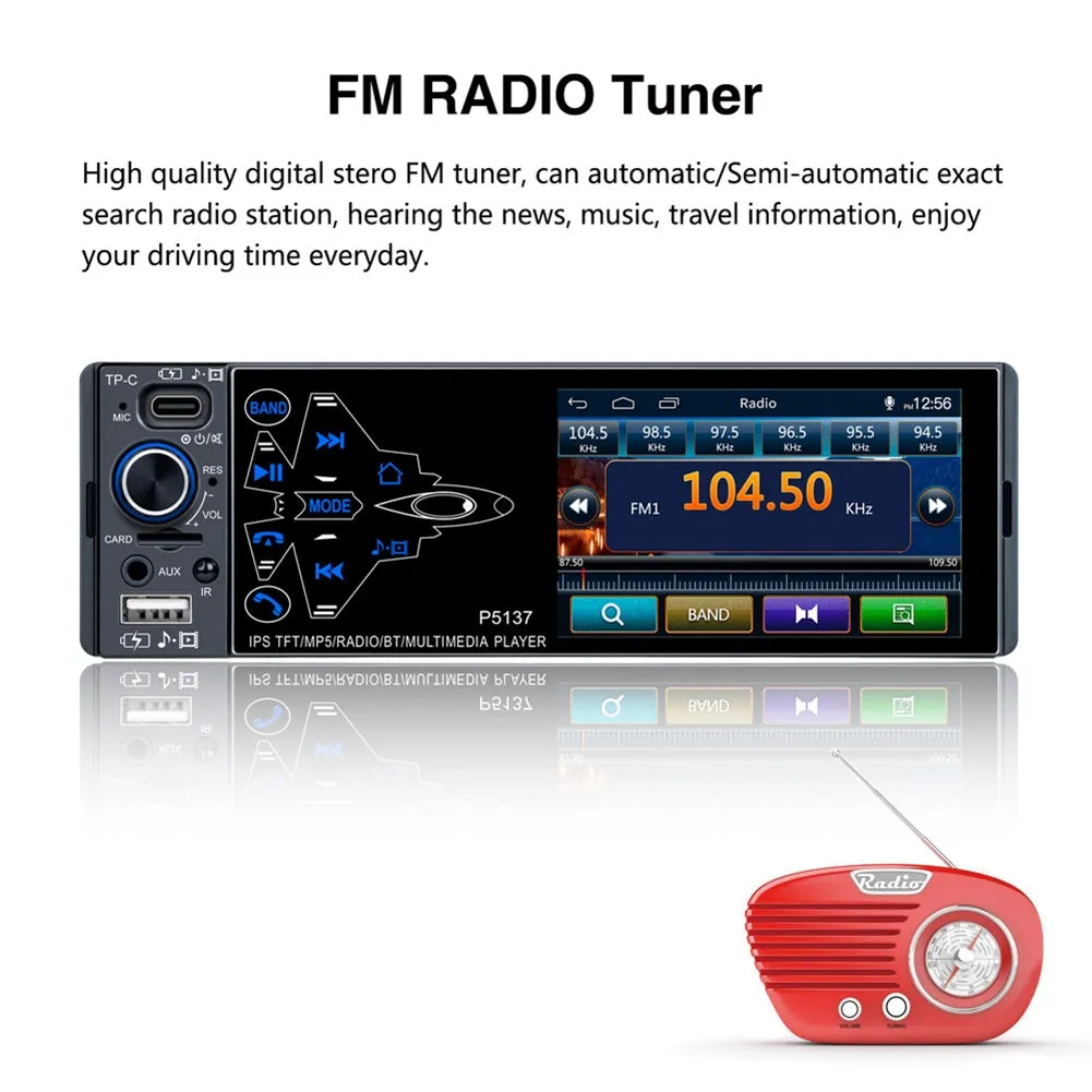 Car Radio 3.8-inch Ips Full Touch-screen Mp5 Player Pm3 Bluetooth