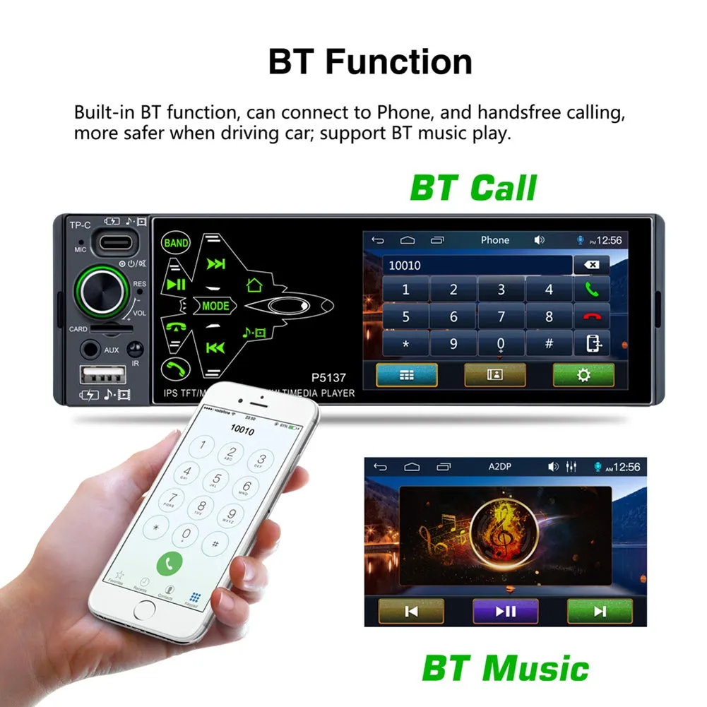 Car Radio 3.8-inch Ips Full Touch-screen Mp5 Player Pm3 Bluetooth