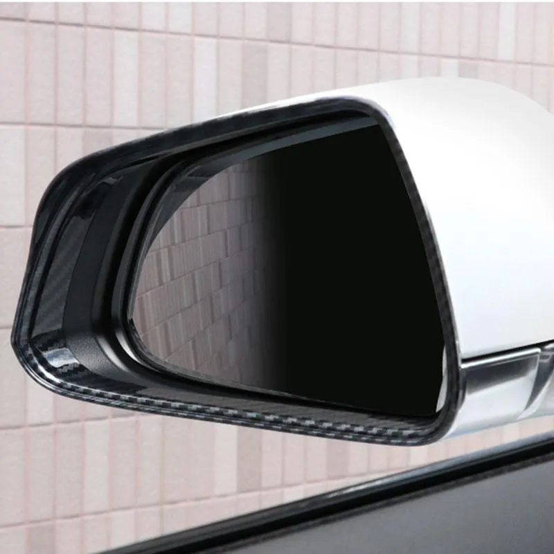 Car Rearview Mirror Cover Side for Tesla Model 3 Accessories Rain Guard Shield Rear View Mirror Guard Cover Trims ABS Car Exterior Accessory 2pcs (Bright carbon fiber)