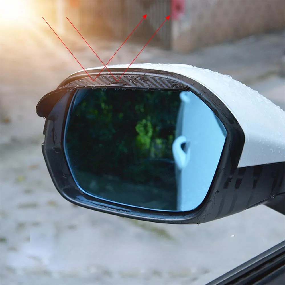 Carbon Fiber Rearview Mirror Rain Visor – Sleek Sunshade Cover for Clear Vision and Ultimate Car Mirror Protection