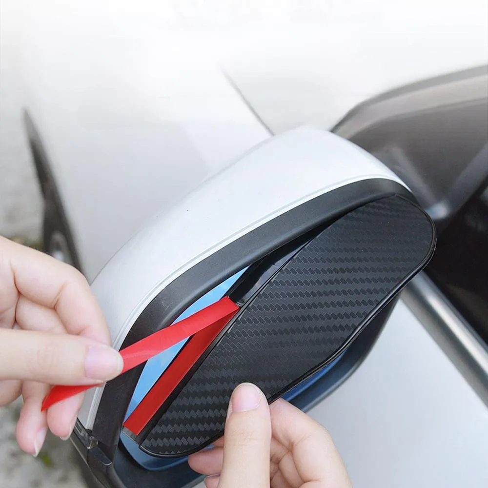 Carbon Fiber Rearview Mirror Rain Visor – Sleek Sunshade Cover for Clear Vision and Ultimate Car Mirror Protection