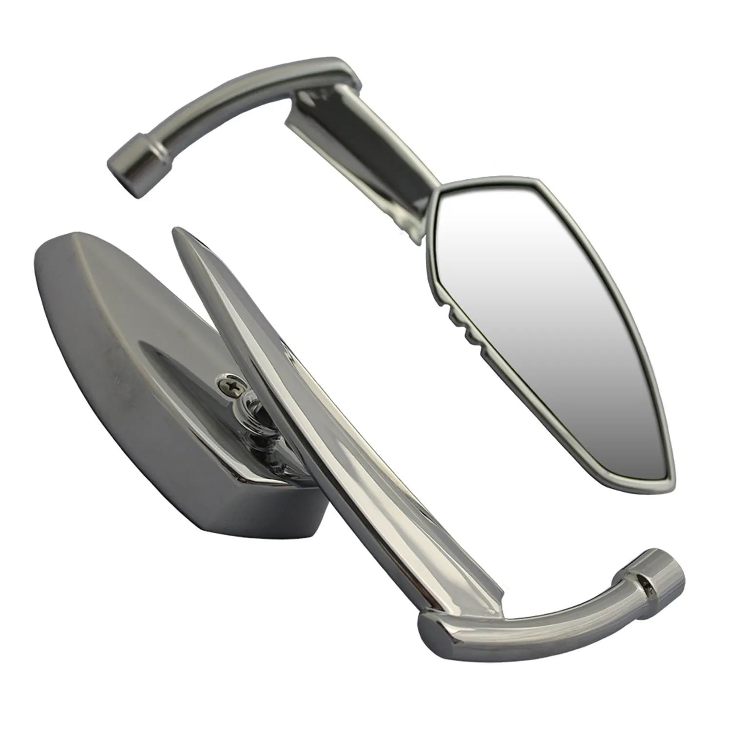 Cipa USA 01909 Motorcycle Serrated Blade Mirror Kit; Chrome [Left And Right Side];