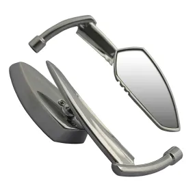 Cipa USA 01909 Motorcycle Serrated Blade Mirror Kit; Chrome [Left And Right Side];