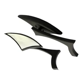 Cipa USA 01924 Motorcycle Modern Line Mirror Kit; Black [Left And Right Side];