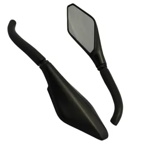 Cipa USA 01927 Motorcycle Eurostyle Mirror Kit; Black [Left And Right Side];