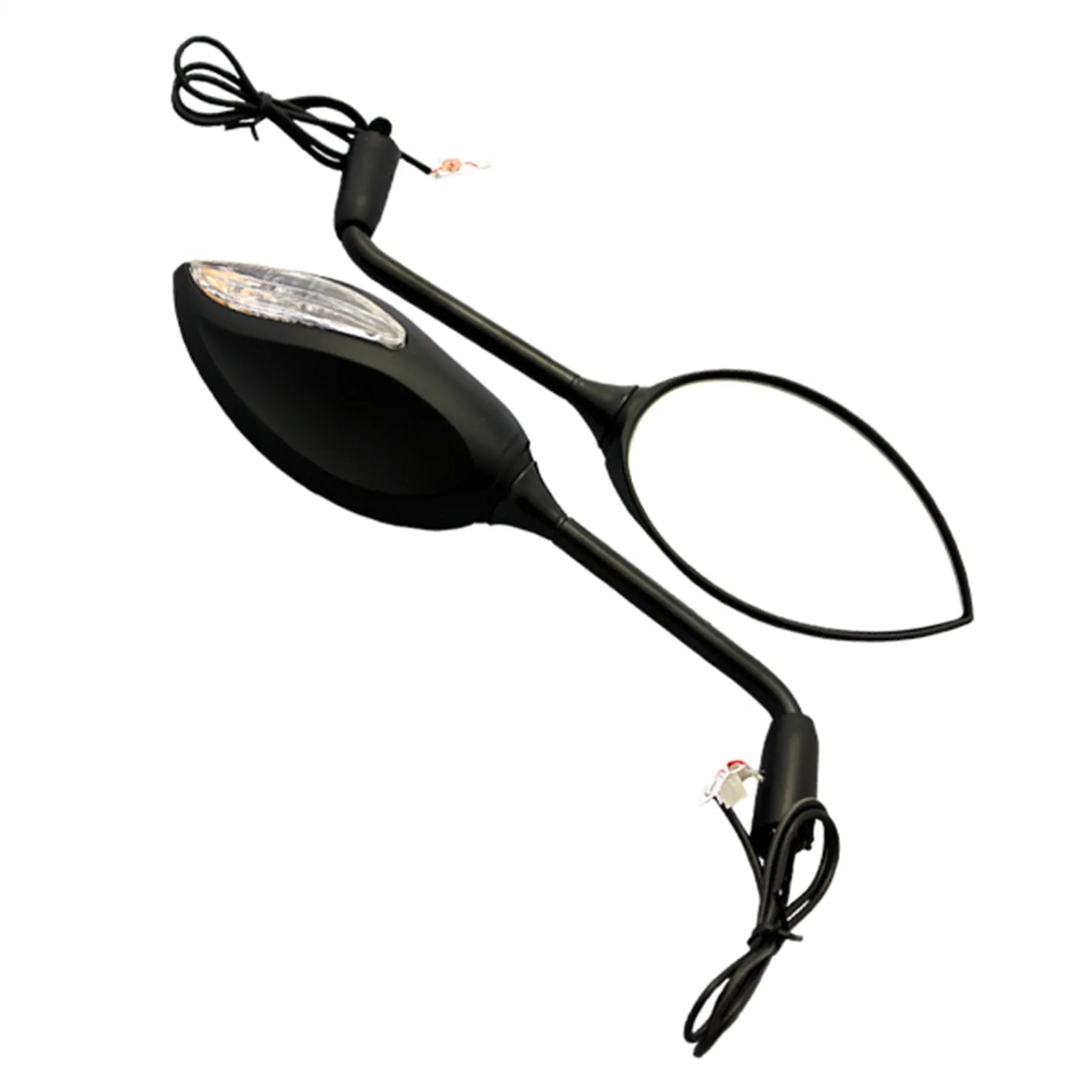 Cipa USA 01936 Motorcycle Sport Bike Lighted Mirror Kit; Black [Left And Right Side];
