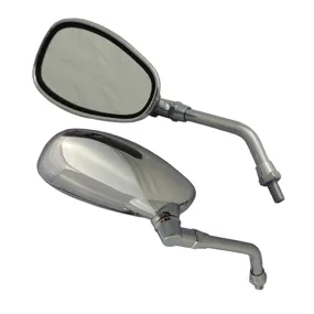 Cipa USA 01938 Motorcycle Classic Look Mirror Kit; Chrome [Left And Right Side];