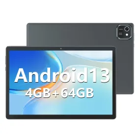 COLORROOM K10Black 10 Inch Android Tablet Android 13, 4GB RAM, 64GB ROM, 2MP 8MP Camera, 1280x800 IPS Display, Quad-Core Processor, 6000mAh Battery