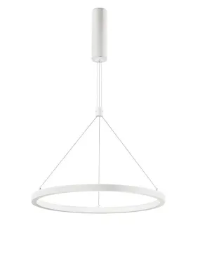 EMP Dimmable Sandy White Aluminium & Acrylic Single Ring Pendant - ID 10210