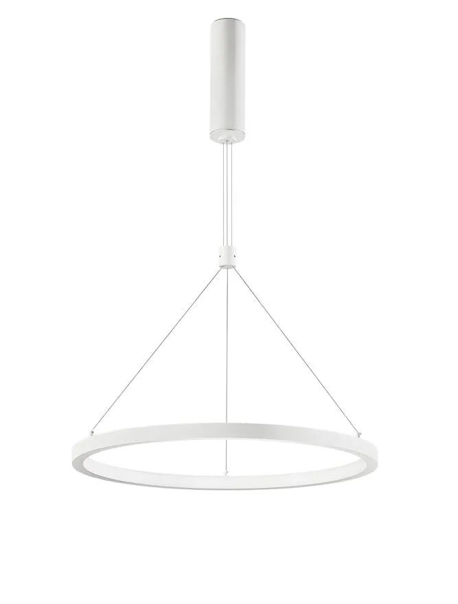EMP Dimmable Sandy White Aluminium & Acrylic Single Ring Pendant - ID 10210