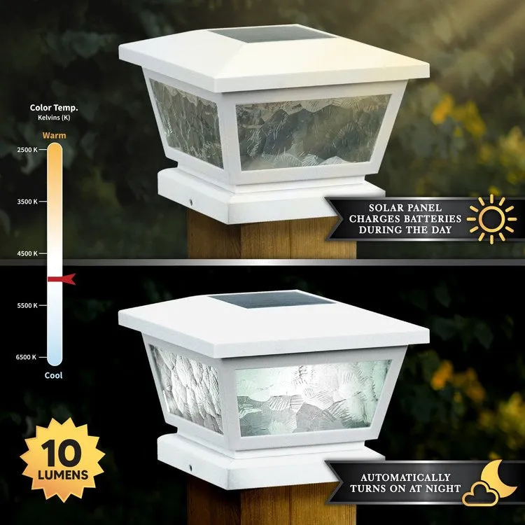 Fairmount 5" x 5"/4" x 4"/3.5" x 3.5" Solar Post Cap - White 2-Pack