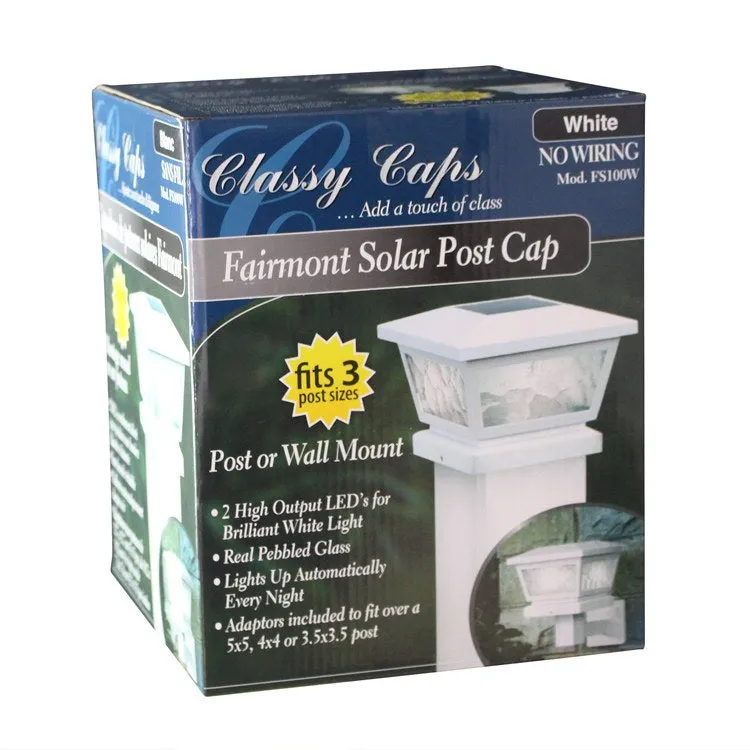 Fairmount 5" x 5"/4" x 4"/3.5" x 3.5" Solar Post Cap - White 2-Pack