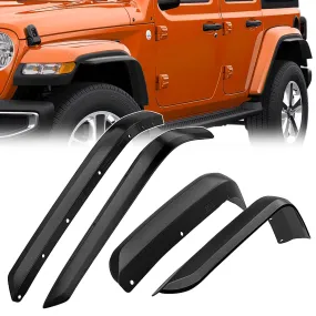 Fender Flares Extensions Set Compatible with 2018-2024 Wrangler JL and JLU Unlimited 2/4 Doors (Only for Low Wheel Arches)