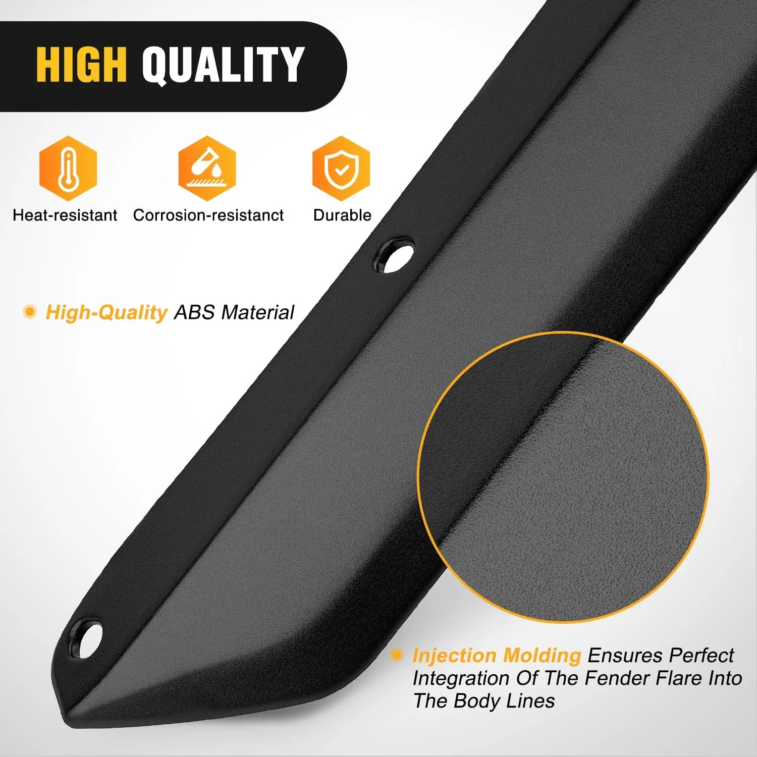 Fender Flares Extensions Set Compatible with 2018-2024 Wrangler JL and JLU Unlimited 2/4 Doors (Only for Low Wheel Arches)