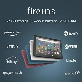 Fire HD 8 tablet, 8" HD display, 32 GB, designed for portable entertainment, Black