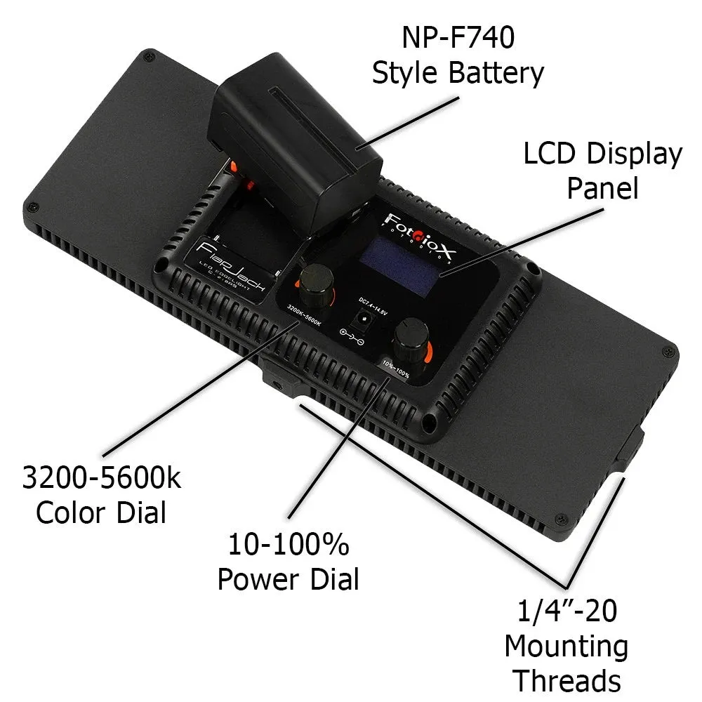 Fotodiox Pro FlapJack LED C-218AS Edge Light - 4x11in Long Rectangle Ultra-Thin, Ultrabright, Dual Color LED Photo/Video Light Kit