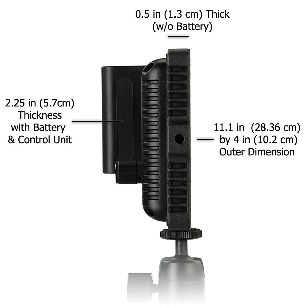 Fotodiox Pro FlapJack LED C-218AS Edge Light - 4x11in Long Rectangle Ultra-Thin, Ultrabright, Dual Color LED Photo/Video Light Kit