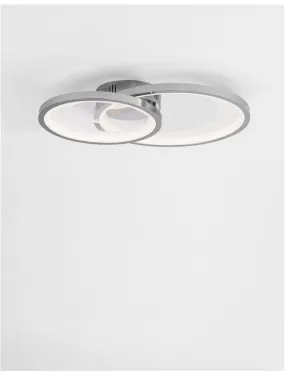 GAL Chrome Aluminium & Acrylic Dimmable Galactic Rings Semi-Flush Large - ID 10475