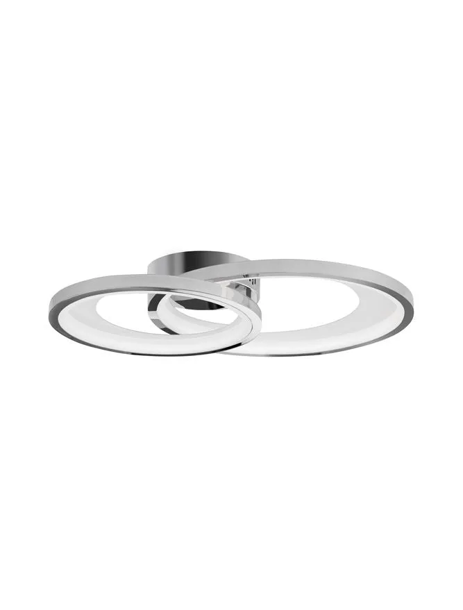 GAL Chrome Aluminium & Acrylic Dimmable Galactic Rings Semi-Flush Large - ID 10475