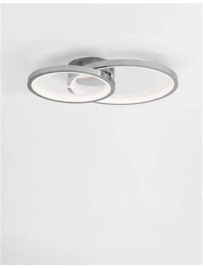 GAL Chrome Aluminium & Acrylic Dimmable Galactic Rings Semi-Flush Large - ID 10475