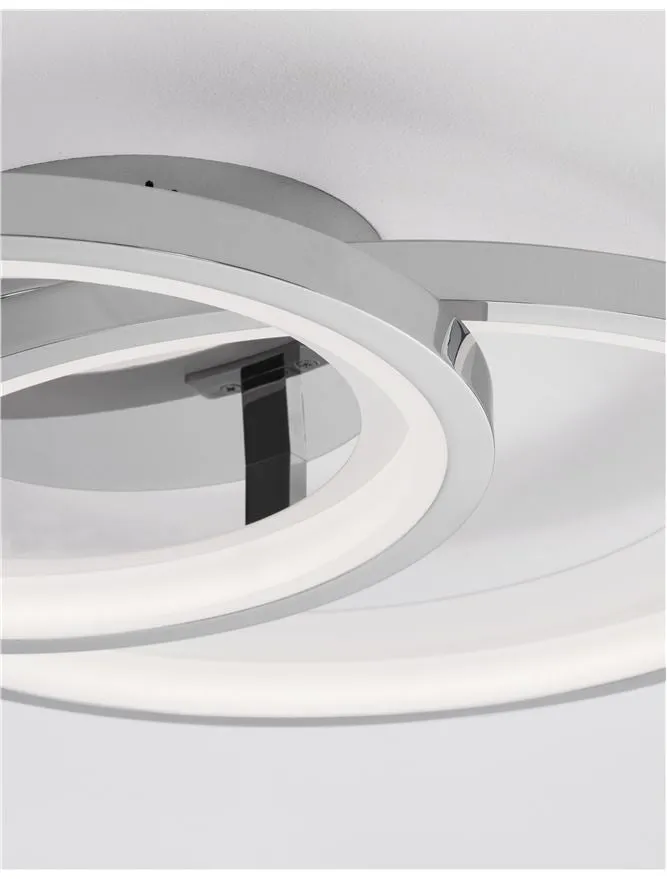 GAL Chrome Aluminium & Acrylic Dimmable Galactic Rings Semi-Flush Large - ID 10475