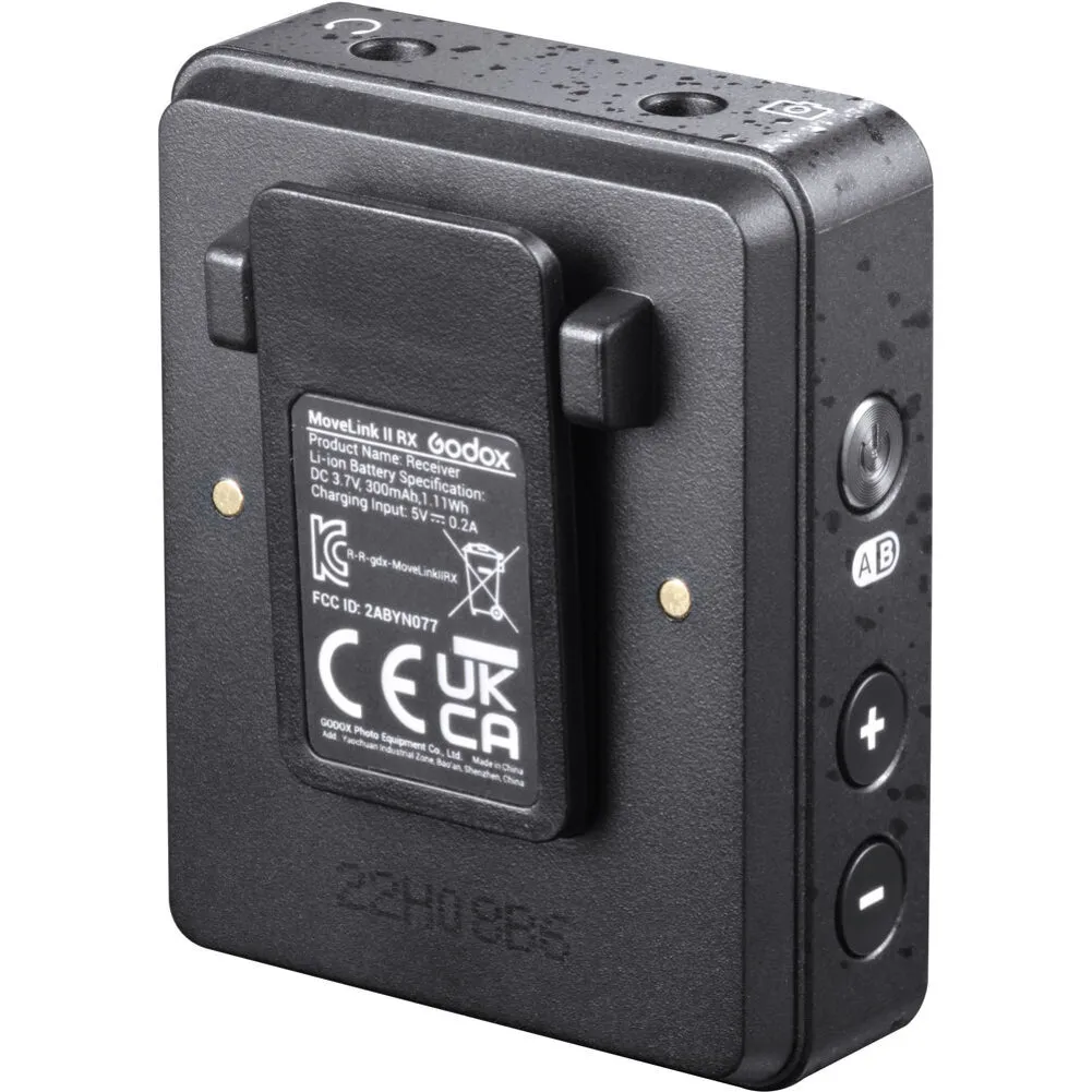 Godox MoveLink II M2 Compact 2-Person Wireless Microphone System for Cameras & Smartphones with 3.5mm (2.4 GHz)