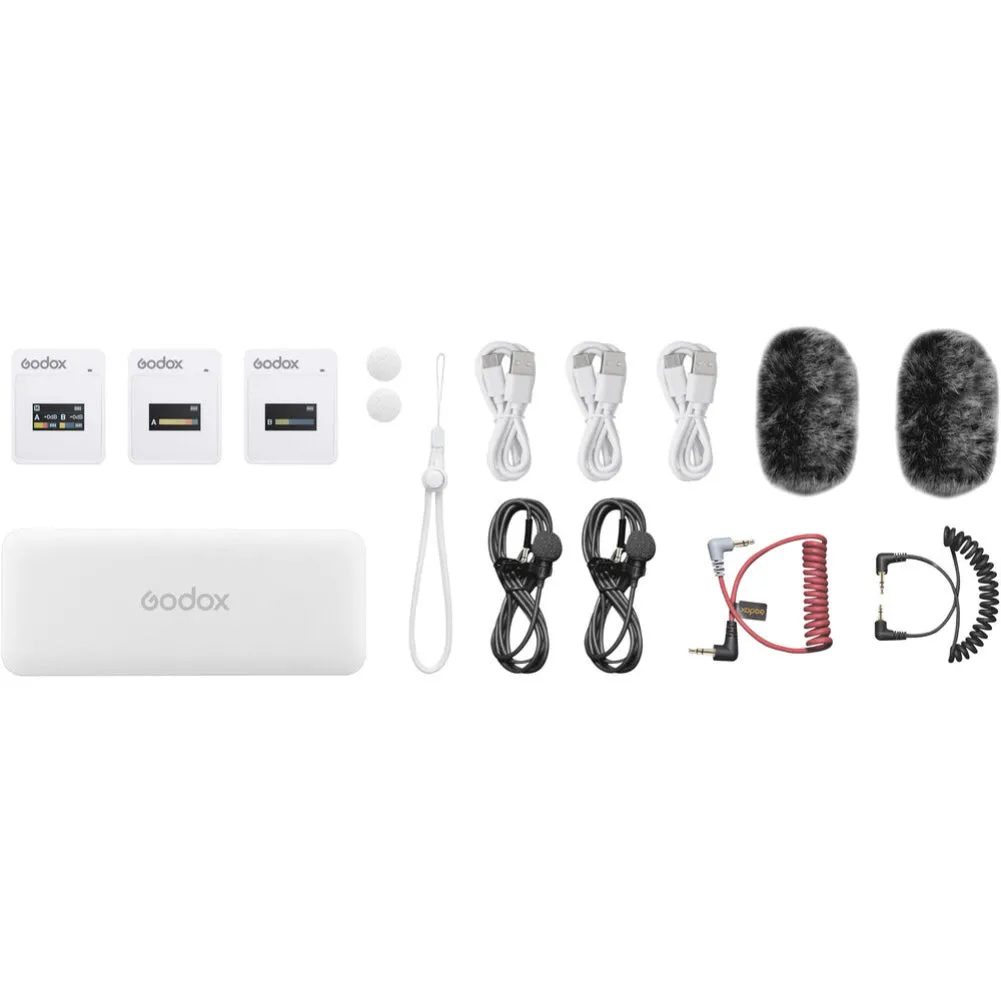 Godox MoveLink II M2 Compact 2-Person Wireless Microphone System for Cameras & Smartphones with 3.5mm (2.4 GHz)