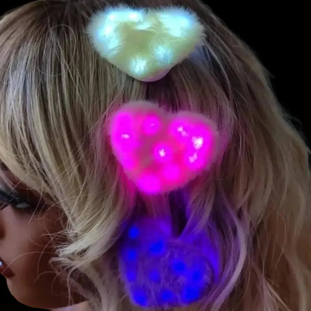 Heart Hair Clips : 3 Pack