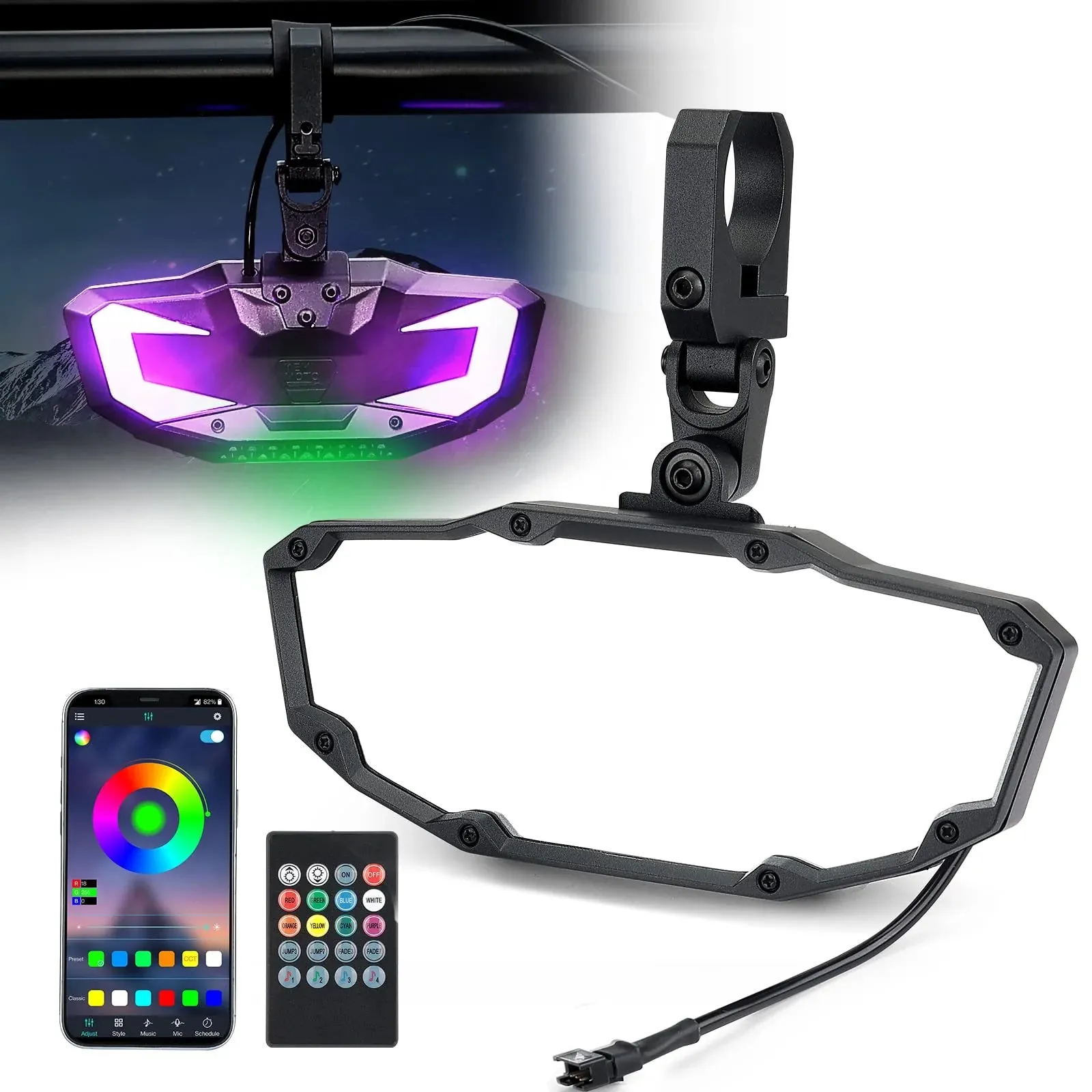 KEMIMOTO RGB LED REAR VIEW MIRROR