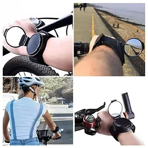 LICHTS Bicycle Wrist Band Rear View Mirror Portable Adjustable Rearview Mirror