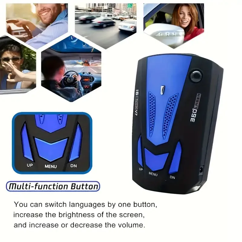 Long Range Car Detection System,City/Hwy Speed Alarm & POP Fast Scan, Automatic 360° Detection With Voice Prompt